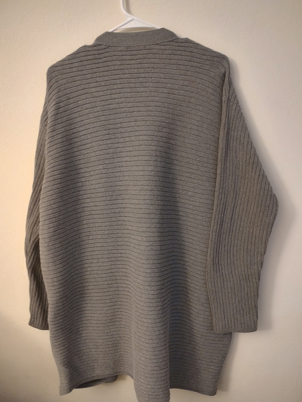 J. Jill Gray Ribbed Open-Front Cardigan - Picture 2 of 4